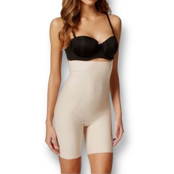 Spanx XL Beige Thinstincts 10006R Shapewear High Waist Mid Thigh Short Slim NWT - Picture 1 of 9